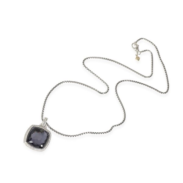 115017 pv David Yurman Albion Diamond and Black Orchid Pendant in Silver