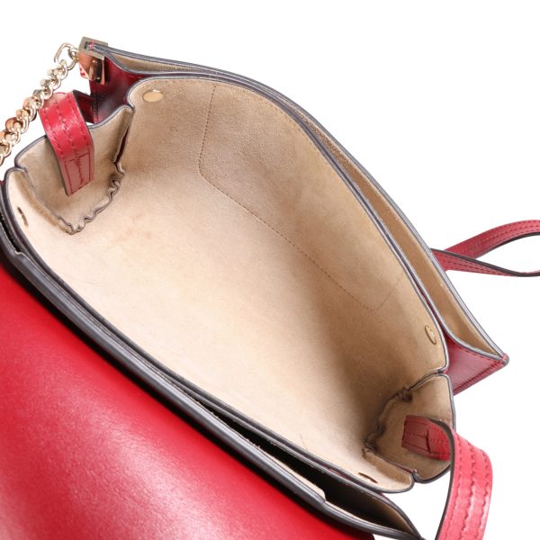 115057 av 1e3aa89e e019 4745 bd7b 126ffc1253af Chloe Red Leather and Suede Small Faye Bag