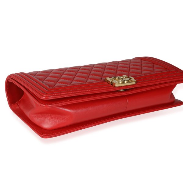 115091 box 16d05e05 08c3 4000 ac1c 10d69da17647 Chanel Red Quilted Lambskin Boy Clutch