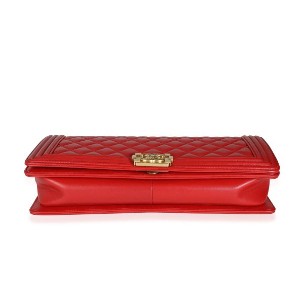 115091 stamp 05e0b5c4 577a 4eba b928 e666566c5aa3 Chanel Red Quilted Lambskin Boy Clutch