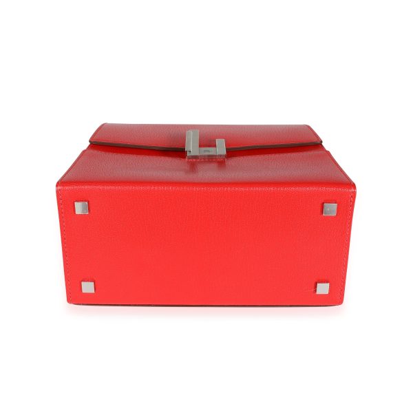 115093 stamp Hermès Rouge De Coeur Chévre Cinhetic Boxy Top Handle PHW