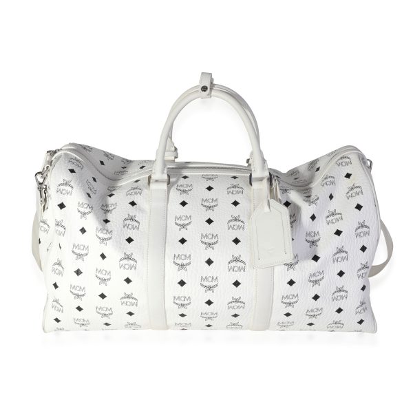 115103 pv 6cc0cc0b f500 4b3f b57e de65cd6fef4e MCM White Visetos Ottomar Duffle Bag