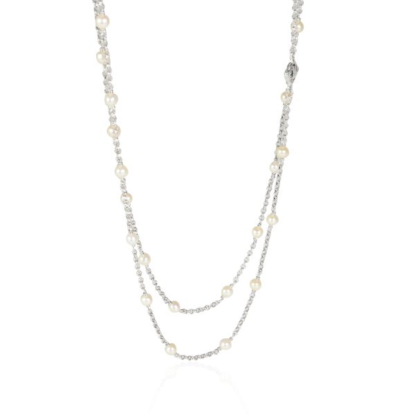 115118 fv David Yurman Pearl Station Necklace in Sterling Silver