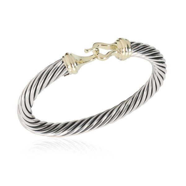 115179 pv c38ac1d2 4960 4ba3 95dd 20785cf0df18 David Yurman Cable Classic Hook Bracelet in 14K Yellow GoldSterling Silver