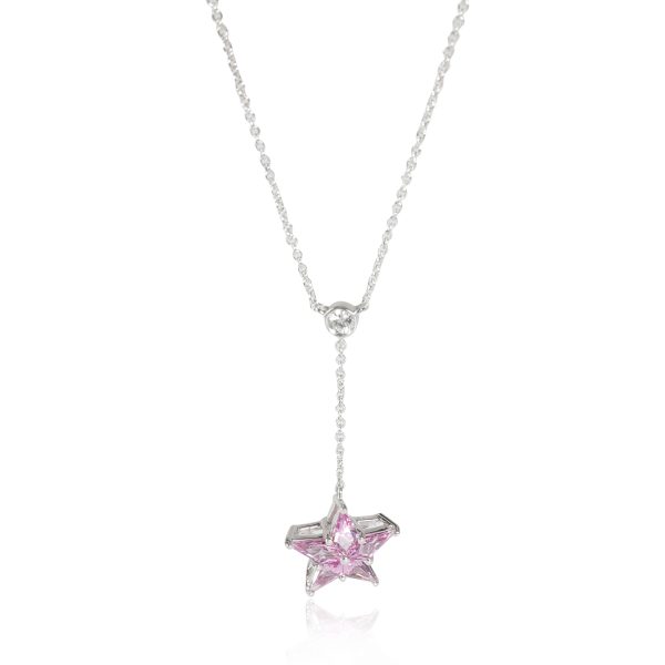 115186 fv 4ea4b47f 675f 4205 92c6 af952ac02eac Tiffany Co Pink Sapphire Diamond 5 Point Star Necklace in Platinum 01 Ctw