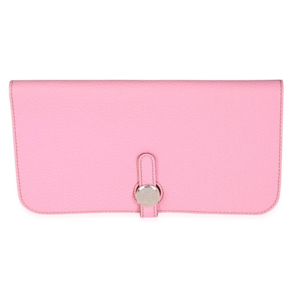 115240 fv Herm√®s 5P Pink Togo Dogon Recto Verso Wallet PHW