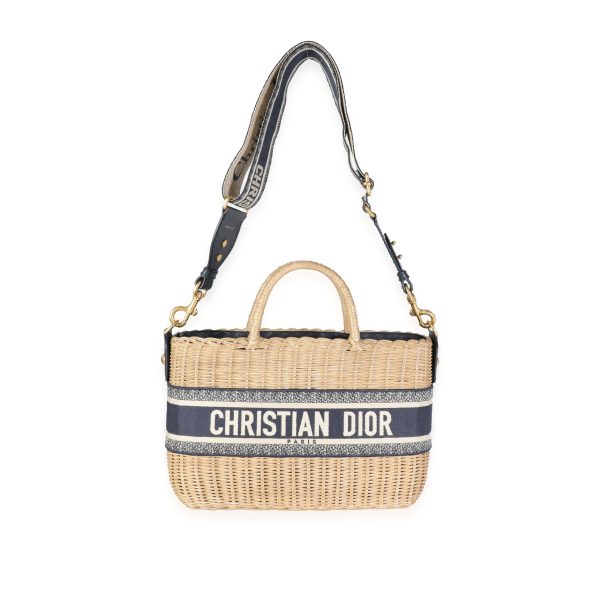 115247 bv Dior Oblique Jacquard Wicker Basket Bag