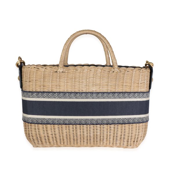 115247 pv Dior Oblique Jacquard Wicker Basket Bag