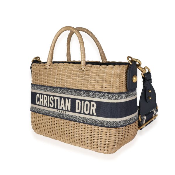 115247 sv Dior Oblique Jacquard Wicker Basket Bag