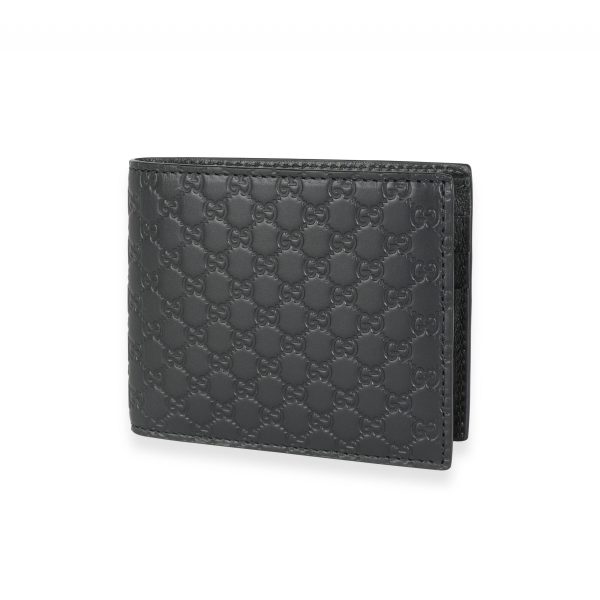 115264 sv Gucci Black MicroGuccissima Leather Bi Fold Signature Wallet