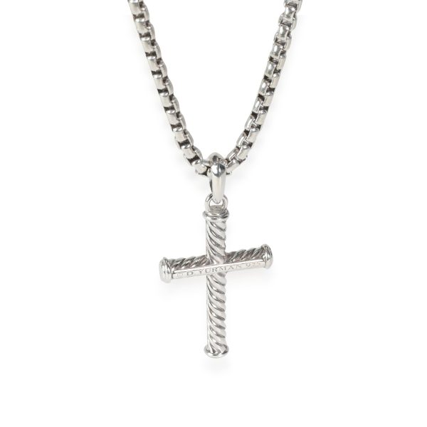 115307 bv David Yurman Cable Cross Pendant in Sterling Silver