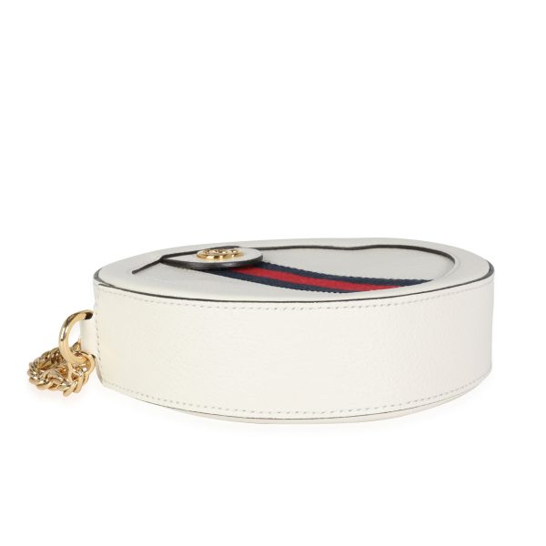 115331 box 4f6f494d 97c2 449d b798 b2e64406c5e9 Gucci White Leather Web Round Ophidia Mini Bag