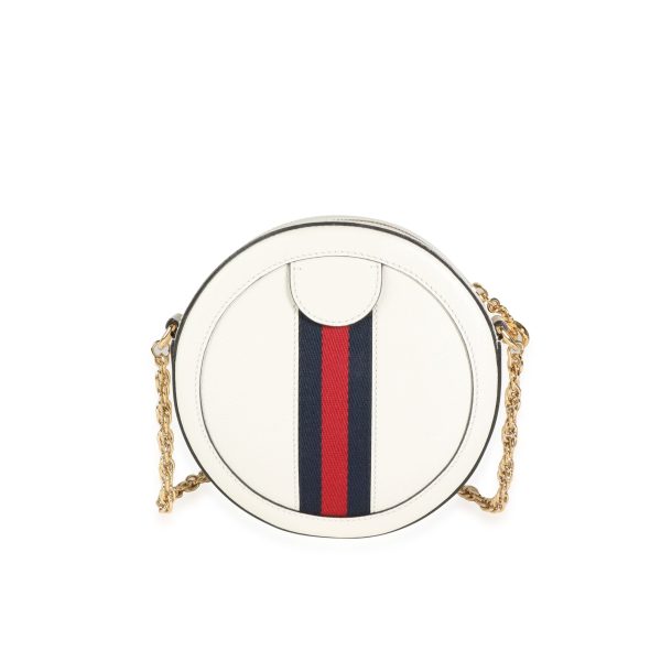 115331 pv 51b36fd8 d9c0 4e50 a926 c62e753d2672 Gucci White Leather Web Round Ophidia Mini Bag