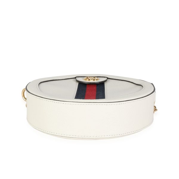 115331 stamp 075172f8 0914 4040 b247 e8531324102d Gucci White Leather Web Round Ophidia Mini Bag