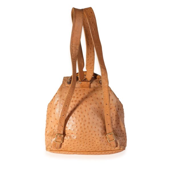 115376 pv ea8ee334 5601 449c aa68 46a630c65958 Gucci Vintage Natural Ostrich Bamboo Handle Backpack