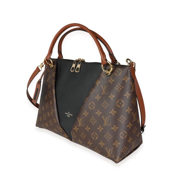 115431 sv Louis Vuitton Monogram Canvas Black Leather V Tote MM