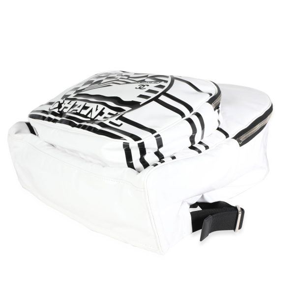 115433 box Chanel White Vinyl La Pausa Backpack