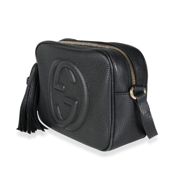 115457 sv Gucci Black Grained Leather Soho Disco Bag