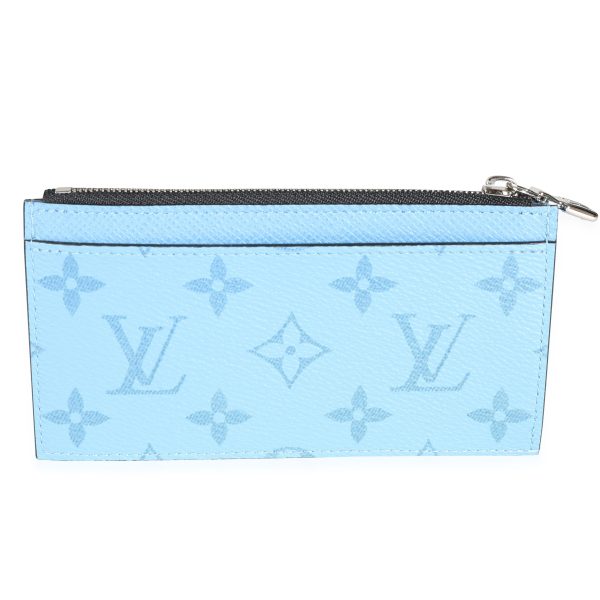 115461 fv Louis Vuitton Denim Blue Taigarama Coin Card Holder