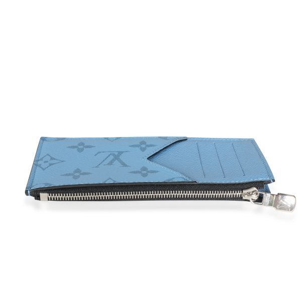 115461 stamp Louis Vuitton Denim Blue Taigarama Coin Card Holder