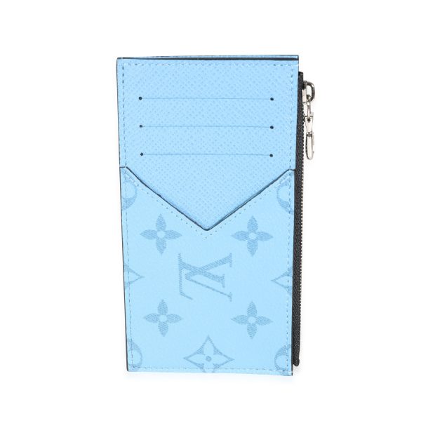 115461 sv Louis Vuitton Denim Blue Taigarama Coin Card Holder