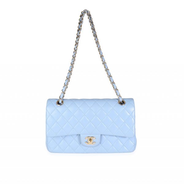 115465 bv Chanel Periwinkle Quilted Lambskin Medium Classic Double Flap