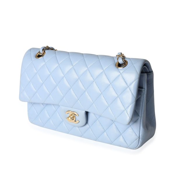 115465 sv Chanel Periwinkle Quilted Lambskin Medium Classic Double Flap