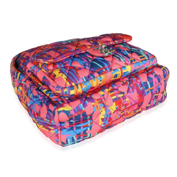 115468 box Chanel Pink Multicolor Foulard Printed Fabric Backpack