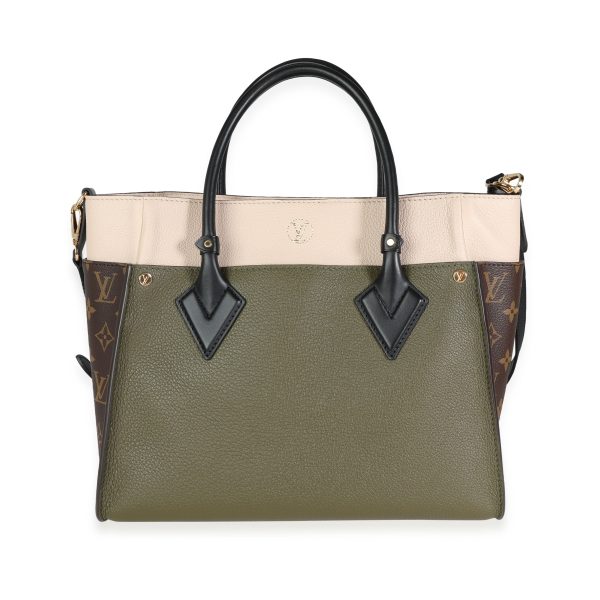 115502 pv edcd41d7 c890 4b04 a8f2 9722247b7b0d Louis Vuitton Laurier Green Toffee Latte Beige Monogram Canvas On My Side MM