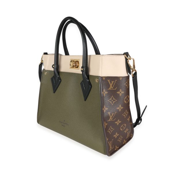 115502 sv d893be7b 0958 48d9 b04b 20f79552505e Louis Vuitton Laurier Green Toffee Latte Beige Monogram Canvas On My Side MM