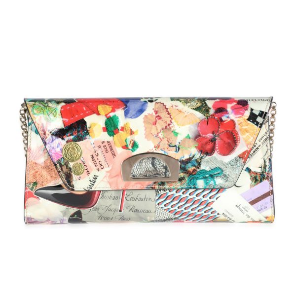 115519 fv Christian Louboutin Trash Print Patent Leather Vero Dodat Clutch