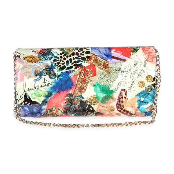 115519 pv Christian Louboutin Trash Print Patent Leather Vero Dodat Clutch