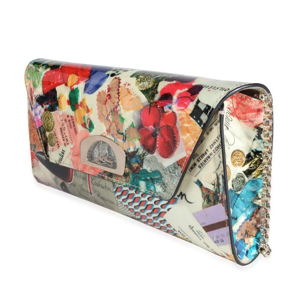 115519 sv Christian Louboutin Trash Print Patent Leather Vero Dodat Clutch