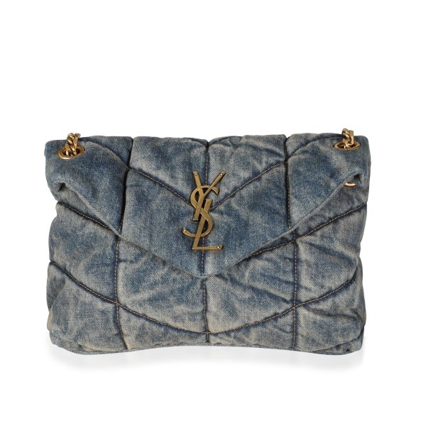 115520 fv Saint Laurent Rodeo Blue Vintage Denim Small Loulou Puffer Bag