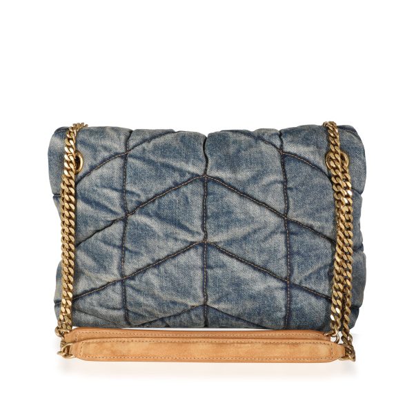 115520 pv Saint Laurent Rodeo Blue Vintage Denim Small Loulou Puffer Bag