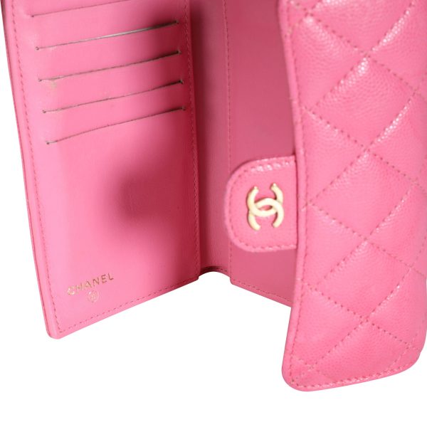 115523 ad2 Chanel Pink Quilted Caviar Medium Flap Wallet