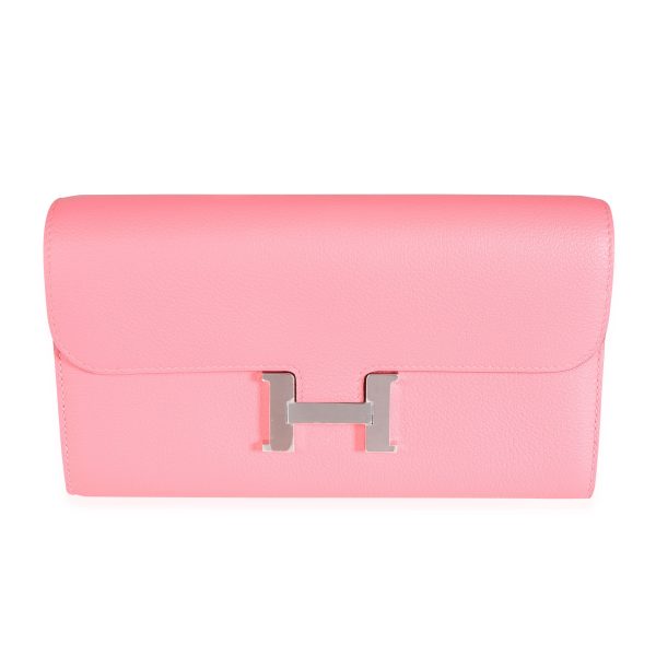 115529 fv Hermès Rose Azalee Evercolor Constance To Go Wallet PHW