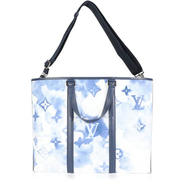 115561 bv Louis Vuitton Limited Edition Blue Watercolor Monogram Coated Canvas Tote GM