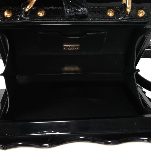 115754 av 793d35ad a735 4a18 a853 7cc4fbcc7e12 Dolce Gabbana Hand Painted Wooden Cherub Box Bag with Snakeskin Strap