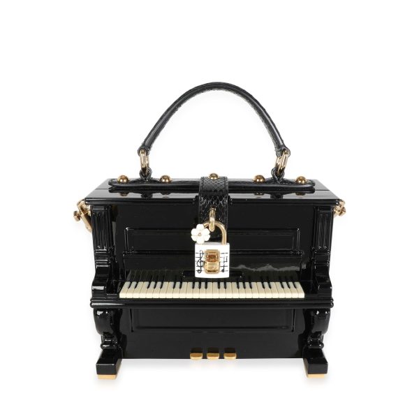 115755 fv c1910bfd 7e27 4b6c a8b5 88e2bee910e7 Dolce Gabbana Hand Painted Wooden Piano Box Bag with Snakeskin Strap