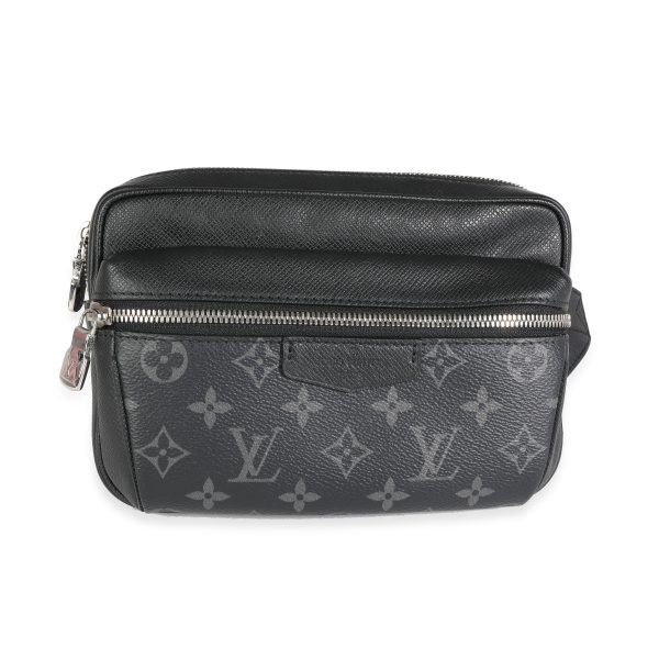 115759 fv Louis Vuitton Black Taiga Leather Monogram Eclipse Canvas Outdoor Messenger