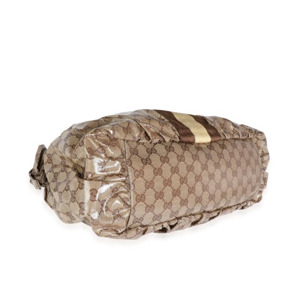 115774 box 2c44dfb2 33f9 4990 80a4 da7de5ab95d0 Gucci Brown Coated Canvas Crystal Monogram Web Tote