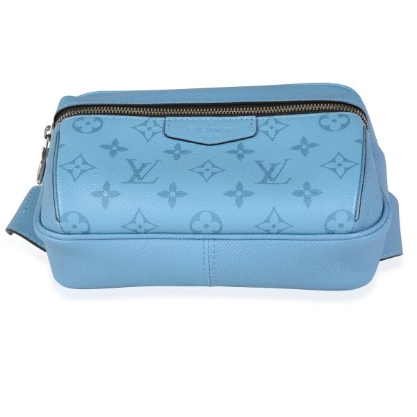 115780 stamp Louis Vuitton Taigarama Denim Blue Monogram Canvas Taiga Outdoor Bumbag