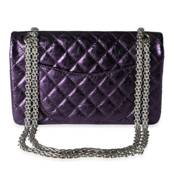 115788 pv 1bdb2dec 800c 47bc 8d2e 7fc5974a1512 Chanel Metallic Purple Quilted Aged Calfskin Reissue 255 225 Double Flap Bag