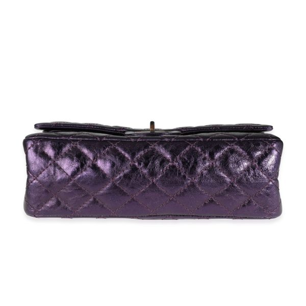 115788 stamp 6a3043a6 fc1b 4661 91ce c51db6828562 Chanel Metallic Purple Quilted Aged Calfskin Reissue 255 225 Double Flap Bag