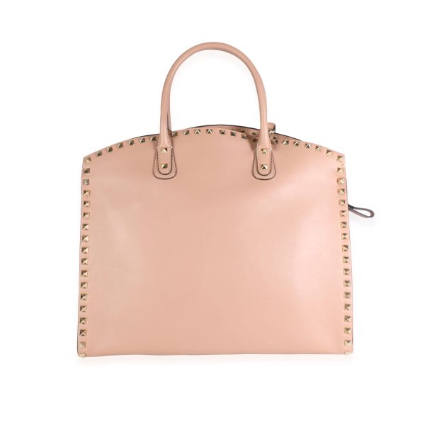 115806 fv Valentino Alpaca Leather Rockstud Dome Shopper