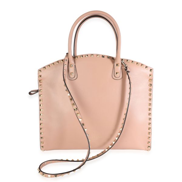 115806 pv Valentino Alpaca Leather Rockstud Dome Shopper