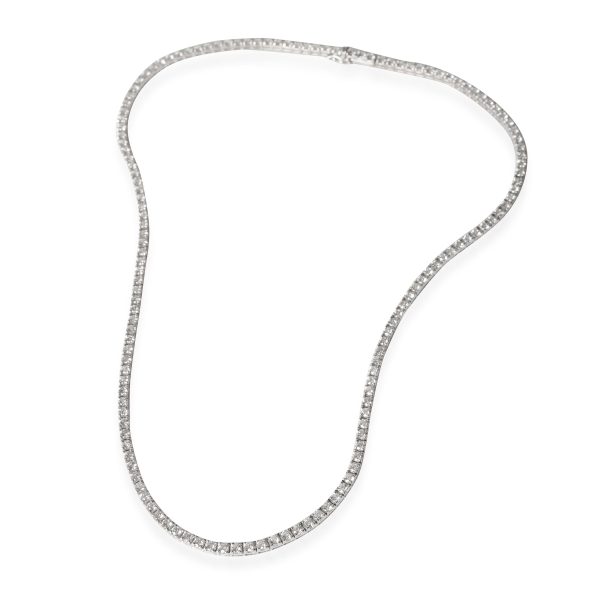 115814 pv 4eb0a8bf c608 4df3 bbbf 830f952f8b11 Diamond Tennis Line Necklace in 18k White Gold 83 CTW