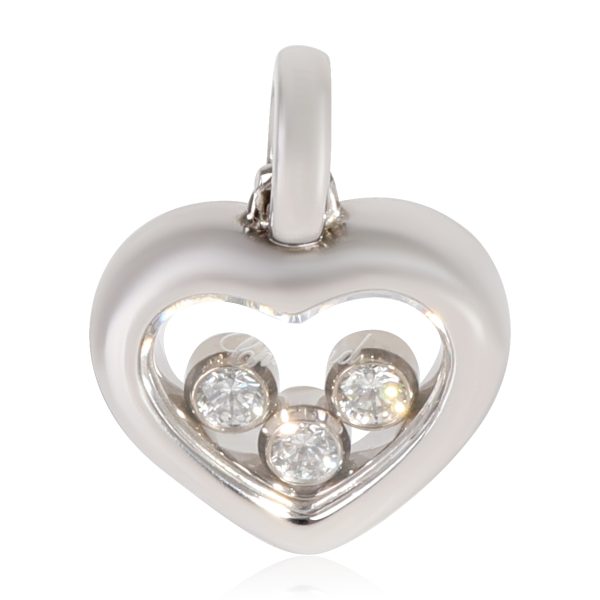 115816 sv Chopard Happy Diamonds Heart Pendant in 18k White Gold 015 CTW