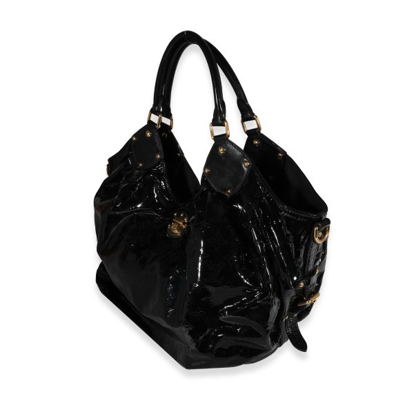 115861 sv cab6a35b c8d1 4e63 b60d 37bb9ffbcfde Louis Vuitton Black Patent Mahina Surya XL Hobo